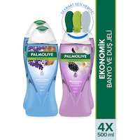Palmolive Moments Sandal Ağacı Lavanta & Böğürtlen Orkide Nemlendirici Duş Jeli 4 x 500 ML + Seyahat Kiti Palmolive Moments Sandal Ağacı Lavanta & Böğürtlen Orkide Nemlendirici Duş Jeli 4 x 500 ML + Seyahat Kiti