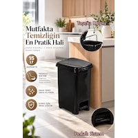 Porsima 0123-1 Slim Pedallı Çöp Kovası 15 Lt Siyah Taşıma Kulplu İç Kovalı, Mutfak Ve Banyo İçin Dar Alan Çöp Kovası Porsima 0123-1 Slim Pedallı Çöp Kovası 15 Lt Siyah Taşıma Kulplu İç Kovalı, Mutfak Ve Banyo İçin Dar Alan Çöp Kovası