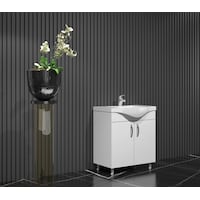 Yıldız Banyo Dolabı 80 Cm Ayaklı Beyaz Mdf Alt Modül Ve Lavabo Beyaz Yıldız Banyo Dolabı 80 Cm Ayaklı Beyaz Mdf Alt Modül Ve Lavabo Beyaz