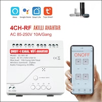 Tuya Destekli Akıllı Wifi+rf Modlu 4 Kanal Işık Anahtar Röle Tuya Destekli Akıllı Wifi+rf Modlu 4 Kanal Işık Anahtar Röle