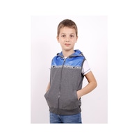 Toontoy Kids Toontoy Erkek Çocuk Şeritli Kapüşonlu Yelek Antrasit Melanj Toontoy Kids Toontoy Erkek Çocuk Şeritli Kapüşonlu Yelek Antrasit Melanj