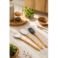 Porsima Mien Mini Silikon Kaşık Fırça Spatula Servis Seti 3'lü Porsima Mien Mini Silikon Kaşık Fırça Spatula Servis Seti 3'lü