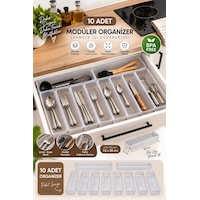 Porsima 0382 Modüler 10'lu Çekmece İçi Organizer Seti 30x7.5 Cm - Çatal Bıçak & Ev Düzenleyici Şeffaf Porsima 0382 Modüler 10'lu Çekmece İçi Organizer Seti 30x7.5 Cm - Çatal Bıçak & Ev Düzenleyici Şeffaf