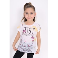 Toontoy Kids Toontoy Kız Çocuk Dijital Baskılı Tişört Sarı Toontoy Kids Toontoy Kız Çocuk Dijital Baskılı Tişört Sarı