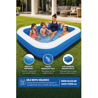 Walke Şişme Aile Havuzu 262x175x51 Cm Büyük Boy Dikdörtgen Bahçe Havuzu 14107 Mavi Walke Şişme Aile Havuzu 262x175x51 Cm Büyük Boy Dikdörtgen Bahçe Havuzu 14107 Mavi