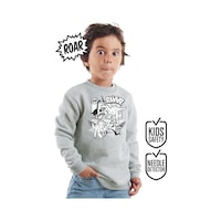 Rawr Dino Erkek Çocuk Gri Melanj Sweatshirt Rawr Dino Erkek Çocuk Gri Melanj Sweatshirt