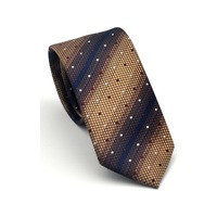 Gaffy Kahverengi Verev Desenli Bej Dokuma Kumaş Mendilli Slim Fit Kravat // Sdk-2505-5 Bej Gaffy Kahverengi Verev Desenli Bej Dokuma Kumaş Mendilli Slim Fit Kravat // Sdk-2505-5 Bej