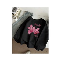 Herkesemoda Simple Joy Baskılı Bisiklet Yaka İçi Polarlı Sweatshirt Siyah Herkesemoda Simple Joy Baskılı Bisiklet Yaka İçi Polarlı Sweatshirt Siyah