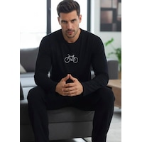 Siyah İnci Uzun Kollu Örme Erkek Pijama Takım 7795 Siyah Siyah İnci Uzun Kollu Örme Erkek Pijama Takım 7795 Siyah