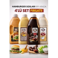 4'lü Gurme Hamburger Sos Seti Ranch-barbekü-ballı Hardal-burger Sos Fast Food Efsane Paket 4'lü Gurme Hamburger Sos Seti Ranch-barbekü-ballı Hardal-burger Sos Fast Food Efsane Paket