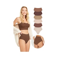 Cottonhill Yüksek Bel Basic Lazer Kesim Bikini Külot 6'lı Paket-2 Model3 Cottonhill Yüksek Bel Basic Lazer Kesim Bikini Külot 6'lı Paket-2 Model3
