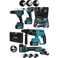 Assur ASR1011 21V Hilti Somun Sökme Taşlama Vidalama 4lü Set Mavi Assur ASR1011 21V Hilti Somun Sökme Taşlama Vidalama 4lü Set Mavi