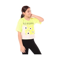 Toontoy Kids Toontoy Kız Çocuk Baskılı Tişört Neon Sarı Toontoy Kids Toontoy Kız Çocuk Baskılı Tişört Neon Sarı