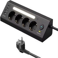 Led Işıklı 4 Lü Priz 2 Usb 2 Type-c Girişli Akım Korumalı Anahtarlı Masaüstü Priz 1 - 3 M