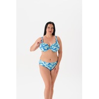 Büyük Beden Mavi Balenli Toparlayıcı Bikini Takım Büyük Beden Mavi Balenli Toparlayıcı Bikini Takım