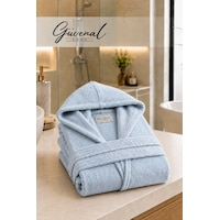 Vibe Kapüşonlu Pamuklu Unisex Bornoz Genç Bornozu Erkek Havlu Bornoz Kadın Havlu Bornoz Sabahlık - 1 Adet Mavi Vibe Kapüşonlu Pamuklu Unisex Bornoz Genç Bornozu Erkek Havlu Bornoz Kadın Havlu Bornoz Sabahlık - 1 Adet Mavi