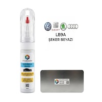 Volkswagen-seat-škoda-audi Lb9a Şeker Beyazı İğneli Ve Fırçalı Özel Tasarım Şişe Rötuş Boyası Ve Profesyonel Rötuş Çeliği Seti