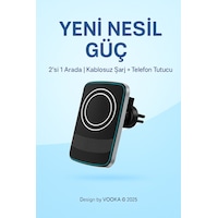 15w Magsafe Uyumlu Kablosuz Araç İçi Şarj Ve Telefon Tutucu 2'si 1 Arada, Hızlı Şarj, Izgara Tipi Siyah 15w Magsafe Uyumlu Kablosuz Araç İçi Şarj Ve Telefon Tutucu 2'si 1 Arada, Hızlı Şarj, Izgara Tipi Siyah