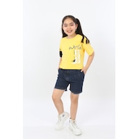 Toontoy Kids Toontoy Kız Çocuk World Baskılı Tişört Koyu Sarı Toontoy Kids Toontoy Kız Çocuk World Baskılı Tişört Koyu Sarı