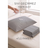 4'lü Gri Fermuarlı Sıvı Geçirmez Yastık Alezi Yastık Koruyucu 4'lü Gri Fermuarlı Sıvı Geçirmez Yastık Alezi Yastık Koruyucu