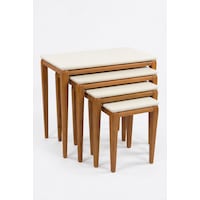 Ant Home Milas 4'lü Zigon Sehpa, Yan Sehpa, Bohem Sehpa, %100 Doğal Ahşap, Salon Sehpa Ekru Ant Home Milas 4'lü Zigon Sehpa, Yan Sehpa, Bohem Sehpa, %100 Doğal Ahşap, Salon Sehpa Ekru