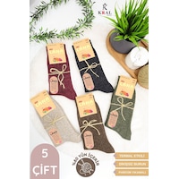 Kral Socks Kışlık Yün Lambswool Kadın Çorap 5'li Paket Çok Renkli Kral Socks Kışlık Yün Lambswool Kadın Çorap 5'li Paket Çok Renkli