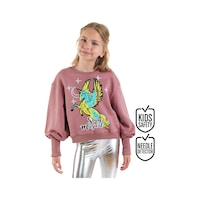 Kız Çocuk Kışlık Unicorn Desenli Mor Uzun Kollu Sweatshirt 4-10 Yaş Kız Çocuk Kışlık Unicorn Desenli Mor Uzun Kollu Sweatshirt 4-10 Yaş