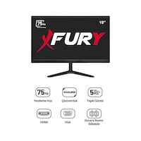 Fury 19" Geniş Ekran 75 Hz 5ms Vga,hdmı Led Monitör Fury 19" Geniş Ekran 75 Hz 5ms Vga,hdmı Led Monitör
