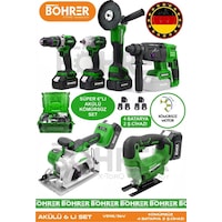 Böhrer Alman 4506Y 4 Akülü 2 Şarjlı Kömürsüz V598 5AH Profesyonel 6 Makine Kombo Set Böhrer Alman 4506Y 4 Akülü 2 Şarjlı Kömürsüz V598 5AH Profesyonel 6 Makine Kombo Set