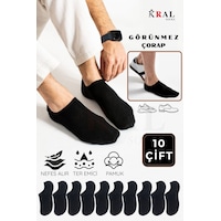 Kral Socks Kadın - Erkek Pamuklu Terletmez 10'lu - 10 Çift Yazlık Görünmez Çorap Siyah Kral Socks Kadın - Erkek Pamuklu Terletmez 10'lu - 10 Çift Yazlık Görünmez Çorap Siyah