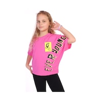 Toontoy Kids Toontoy Kız Çocuk Ever Young Baskılı Tişört Fuşya Toontoy Kids Toontoy Kız Çocuk Ever Young Baskılı Tişört Fuşya