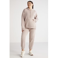 ETHIQUET TEREZABB Kadın Içi Polarlı Yumuşacık Comfort Fit Kapüşonlu Kanguru Cep Pembe Büyük Beden Sweatshirt ETHIQUET TEREZABB Kadın Içi Polarlı Yumuşacık Comfort Fit Kapüşonlu Kanguru Cep Pembe Büyük Beden Sweatshirt