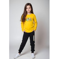 Fyk Kids Kız Çocuk Yazı Baskılı Bel Detayı Lastikli Alt-üst Pijama Takımı Sarı Fyk Kids Kız Çocuk Yazı Baskılı Bel Detayı Lastikli Alt-üst Pijama Takımı Sarı