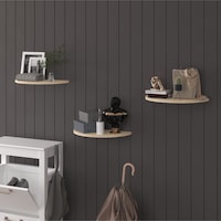 Asra Trend Oval Duvar Rafı DRF-04 %100 MDF 3'lü Dekoratif Organizer Kitaplık Meşe Asra Trend Oval Duvar Rafı DRF-04 %100 MDF 3'lü Dekoratif Organizer Kitaplık Meşe