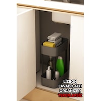 Lizbon Çok Amaçlı 2 Katlı Banyo Organizer Düzenleyici Dolap Içi Tezgah Altı Tekerleksiz Organizer Gri Lizbon Çok Amaçlı 2 Katlı Banyo Organizer Düzenleyici Dolap Içi Tezgah Altı Tekerleksiz Organizer Gri