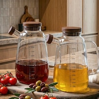Porsima Lm-0109 Livra Kapaklı Borosilikat Cam 2li Yağlık Sirkelik Yağdanlık Seti 1000ml Şeffaf Porsima Lm-0109 Livra Kapaklı Borosilikat Cam 2li Yağlık Sirkelik Yağdanlık Seti 1000ml Şeffaf