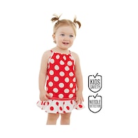 Denokids Kırmızı Puantiye Kız Bebek Poplin Elbise Denokids Kırmızı Puantiye Kız Bebek Poplin Elbise