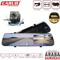 Araç Yol Kayıt Kamerası Dikiz Aynalı Ön-arka Çift Kameralı Gece Görüşlü Çakmak Fişli Full Hd 32 Gb Araç Yol Kayıt Kamerası Dikiz Aynalı Ön-arka Çift Kameralı Gece Görüşlü Çakmak Fişli Full Hd 32 Gb