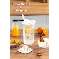 Porsima 1110 Detoks Sürahi & Limonluklu Matara Şeffaf-beyaz 2 Lt Porsima 1110 Detoks Sürahi & Limonluklu Matara Şeffaf-beyaz 2 Lt