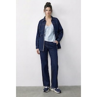Shade Kadın Fermuarlı Belden Bağlamalı Cep Detaylı Denim Alt-üst Takım 60597 60286011 - Lacivert Shade Kadın Fermuarlı Belden Bağlamalı Cep Detaylı Denim Alt-üst Takım 60597 60286011 - Lacivert