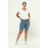 Cedy Denim Kadın Büyük Beden Yüksek Bel Likralı Slimfit Jeans Şort-c606 001 Cedy Denim Kadın Büyük Beden Yüksek Bel Likralı Slimfit Jeans Şort-c606 001