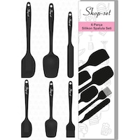 Isıya Dayanıklı Yanmaz Yapışmaz Silikon Spatula Seti 6'lı Siyah Isıya Dayanıklı Yanmaz Yapışmaz Silikon Spatula Seti 6'lı Siyah