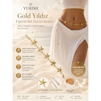 Yurısh Kadın Gold Yıldız Figürlü Bel Zinciri Kemer - Elbise Pantolon Ve Etek Uyumlu Şık Aksesuar Yurısh Kadın Gold Yıldız Figürlü Bel Zinciri Kemer - Elbise Pantolon Ve Etek Uyumlu Şık Aksesuar