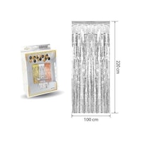 Metalize Arka Fon Kapı Perdesi Gümüş 100x200 cm Metalize Arka Fon Kapı Perdesi Gümüş 100x200 cm