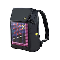 Divoom Pixoo Backpack M Siyah LED Ekranlı APP Kontrollü Su Geçirmez Laptop Sırt Çantası-15-15.6" Siyah