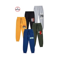 Fyk Kids 5'li Baskı Detaylı Beli Lastikli Erkek Çocuk Jogger Eşofman Altı Çok Renkli