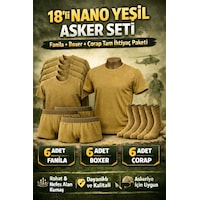 Qulat 18 Li Nano Yeşil Bedelli Asker Seti 6 Fanila 6 Boxer 6 Çorap Tam İhtiyaç Paketi Haki Qulat 18 Li Nano Yeşil Bedelli Asker Seti 6 Fanila 6 Boxer 6 Çorap Tam İhtiyaç Paketi Haki