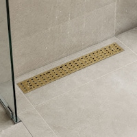 40 Cm Altın Lineer 304 Paslanmaz Çelik Kaplamalı Duş Kanalı Izgara Yer Süzgeci Kare Delikli Koku Önleyici 40 Cm Altın Lineer 304 Paslanmaz Çelik Kaplamalı Duş Kanalı Izgara Yer Süzgeci Kare Delikli Koku Önleyici