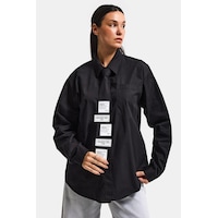 it's basic Kadın Siyah Renk Oversize Kravatlı Özel Tasarım Bol Kesim Gömlek it's basic Kadın Siyah Renk Oversize Kravatlı Özel Tasarım Bol Kesim Gömlek