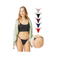 Cottonhill Cottonhıll Basic Pamuklu Beli Ayarlanır Kadın Tanga Külot 5'li Paket Cottonhill Cottonhıll Basic Pamuklu Beli Ayarlanır Kadın Tanga Külot 5'li Paket